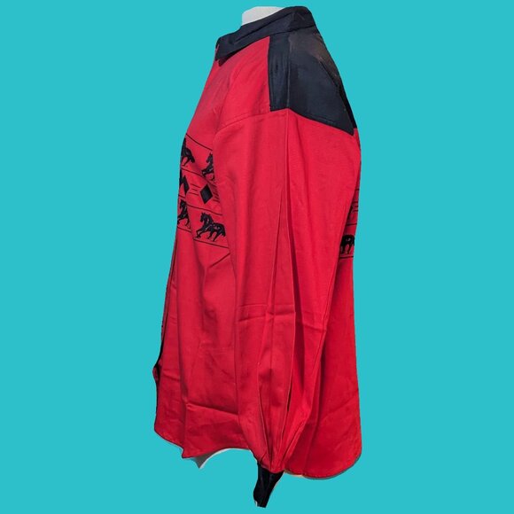 Gordon & James Vintage Women's Red Black Mustang Western Shirt Size L NWT - Picture 3 of 8